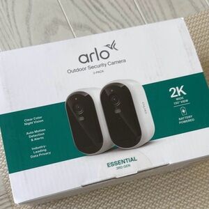 Arlo Essential 3rd Gen Outdoor Security Cameras - White & Black